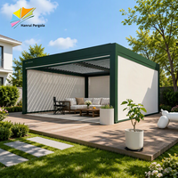 Pergola moderne en aluminium avec toit à lames orientables, auvent extérieur, balcon, parasol, pavillon
