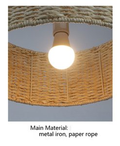 Jiaxiang Simple Nordic <strong>Lighting</strong> Hand Woven <strong>Paper</strong> Rope Lampshade Hanging <strong>Ceiling</strong> Lamp <strong>Shade</strong> &amp; Covers with Good Quality From China - Product Image 2