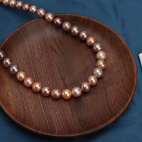 Brin de perles Edison rondes d'eau douce naturelle rose violet 10-11mm