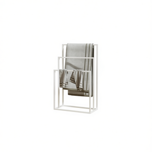 Toallero Rectangular Moderno de Hierro Blanco de 60 cm con 3 Barras, Accesorio de Baño Independiente - Product Image 1