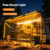 Barre lumineuse LED de camping extérieure étanche bicolore ambre + blanc, intensité réglable, DC12V 10-16V, IP67, accessoires pour camion