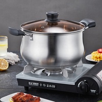 Ensemble de casseroles et poêles en acier inoxydable, casseroles empilables, ustensiles de cuisine avec Double poignée, nouveaux modèles