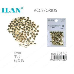 หมุดโลหะ Ilan ขนาด 6 มม. สีทอง แบบหลังแบน สำหรับงานฝีมือและอุปกรณ์ตกแต่งเสื้อผ้า - Product Image 3