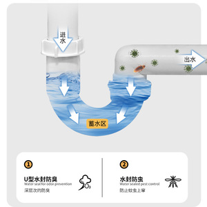 Kitchen Sink Drain Pipe Set Anti Odor Stainless Steel PP Lifting Type Easy Installation English Style - Product Image 4