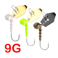 OEM 9g Spinner Hook DIY Soft Worm Lure Wobbler Bait Long Casting Tackle pour River Lake Stream Fishing