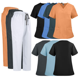 Tenues médicales pour femmes 2025 - Uniformes à col en V et jambes droites avec un tissu extensible doux, résistant aux plis et lavable - Product Image 3