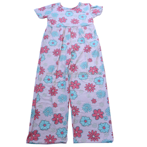 Monos de manga corta para bebés y niños, monos de seda de leche con estampado Floral personalizado de longitud completa Boutique <span class=keywords><strong>Pone</strong></span> <span class=keywords><strong>Piece</strong></span>, monos para niñas - Product Image 3