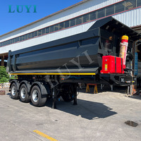 Semi-remorque benne basculante arrière hydraulique Luyi robuste en acier de 60 mètres cubes pour tracteur, charge utile maximale 80t, Shandong Chine, en promotion