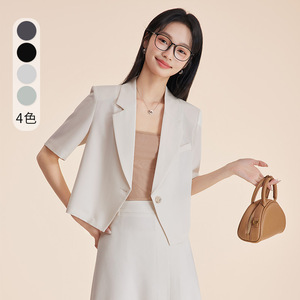 Women's Summer Short Sleeve Suit <b>Dress</b> Set Thin Style 2025 New Arrival High End Professional Interview Formal Suit For Petite - Product Image 3