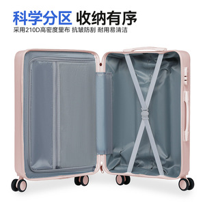 Front Opening Carry On <b>Suitcase</b> 20 Inch Ultralight Spinner <b>Wheels</b> With Lock Solid Color For Leisure Travel Unisex - Product Image 2