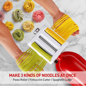 Accessoire professionnel 3-en-1 <span class=keywords><strong>pour</strong></span> machine à pâtes : rouleau à pâtes, coupe-spaghetti, coupe-fettuccine <span class=keywords><strong>pour</strong></span> batteurs sur socle <span class=keywords><strong>KitchenAid</strong></span> - Product Image 5