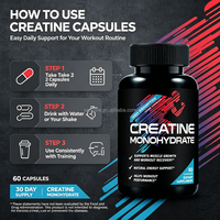 Kapsul Creatine Creatine Monohydrate Mikronisasi untuk Dukungan Otot di Gym, Suplemen Diet Olahraga