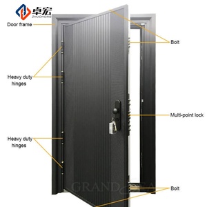 방탄 기능이 있는 터키산 이중 강철 고보안 외부 현관문 (카메라 포함) - Product Image 3