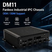 Carcasa de PC Industrial Mini-ITX de Aluminio sin Ventilador, OEM ODM, Chasis de Computadora Integrada, Soporte de E/S Personalizado, DM11 en Stock, Tubo de Calor de Cobre