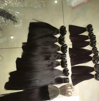 Perruques de Cheveux Humains Cousus à la Machine avec Fermeture en Dentelle HD pour Femmes, Cheveux Vierge Vietnamiens en Gros, Perruque Frontale en Dentelle