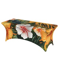 Nappe personnalisée en petite série, exclusive, à imprimé floral rétro, en spandex élastique épaissi, motif grandes fleurs, pour usage domestique