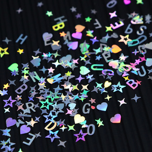 INTODIY 6 Padrão Conjunto de Combinação Laser Silver Glitter Cor Glitter Coração Carta Borboleta Estrela Patch Misto Para O Enchimento De Resina - Product Image 3
