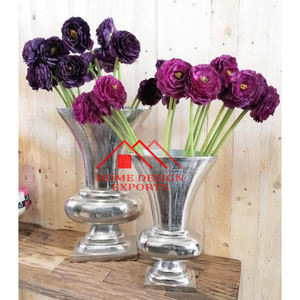 อลูมิเนียมสําเร็จรูปสีเงินขนาดใหญ่สําหรับตกแต่งสวนและงานแต่งงาน อลูมิเนียมขนาดใหญ่ Urns แจกันงานแต่งงาน - Product Image 2