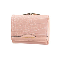 Dompet kecil lipat PU motif buaya dompet koin pendek Multi kartu lucu dompet lisensi pengemudi untuk wanita carteras para mujer