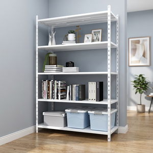 Wholesale 5-layer lightweight <b>metal</b> <b>shelves</b> without bolts angle steel warehouse storage <b>shelves</b> with MDF board for supermarket - Product Image 6