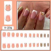 Faux ongles en acrylique ABS de type simple motif de cercueil Style salon en forme de U doigts à presser avec conception de ballet de colle pour ongles de bricolage