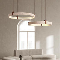 Lustre en travertin jaune pour salon, cercle, villa, hall, lampe suspendue moderne au plafond
