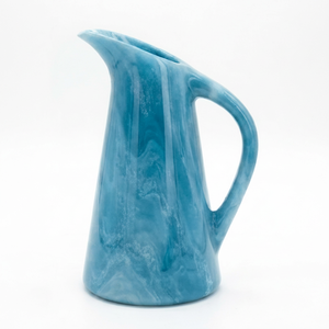 Carafe à eau décorative artisanale en résine marbrée bleue avec poignée, 1,5 L, pour mariage, fête, hôtel, maison, finition de haute qualité - Product Image 1