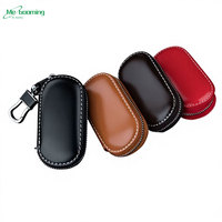 Porte-clés en cuir pour homme et femme, organiseur de clés de voiture, étui à clés zippé, pochette unisexe