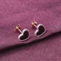 Boucles d'oreilles en acier inoxydable plaqué or Rose en forme de cœur, accessoire de mode Promo