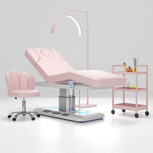 2025 nueva llegada cama de belleza eléctrica de 3 motores base de una sola columna cama de masaje eléctrica de salón con Control de pie incorporado - Product Image 1
