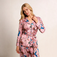 Pyjamas de luxe pour femmes, ensemble 2 pièces, ensemble de vêtements de détente en soie satinée, vêtements de nuit pour femmes, pyjamas en satin pour femmes