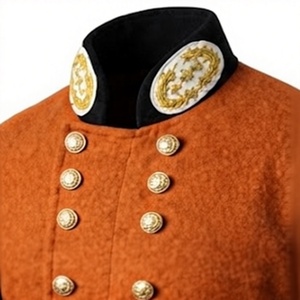 <b>Vintage</b> Style Men's Winter Waterproof Woolen Overcoat Long <b>Coat</b> Embroidered Button Front Historic Costume Jacket - Product Image 6