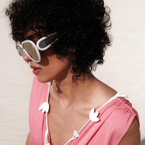 Lunettes de soleil surdimensionnées de style européen pour femmes, protection UV400, matériau PC, pare-soleil de classe 2, KJ-9050 - Product Image 4