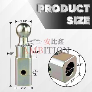 <span class=keywords><strong>Bola</strong></span> de enganche de cuello de cisne AMBITION de 2-5/16 pulgadas, <span class=keywords><strong>bola</strong></span> de repuesto para enganche de cuello de cisne, capacidad máxima de carga de 30,000 libras, enganches para remolques - Product Image 3