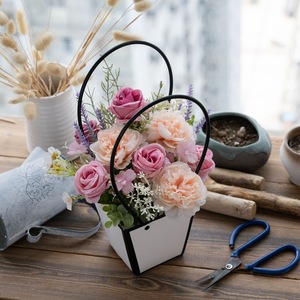 CallaFloral - Cesta de Flores Artificiales de Rosa, Poliéster, Decoración de Interiores, Ramo de Boda CF01467 - Product Image 1