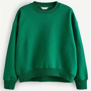 Jersey de algodón de tacto suave de peso pesado personalizado de alta calidad para mujer, Sudadera de cuello redondo, parte delantera para ropa informal de otoño - Product Image 4