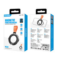 Support magnétique pour téléphone KAKUSIGA N52, en alliage de zinc et silicone, avec anneau de maintien pour doigt, noir