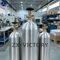 Bouteille de CO2 en aluminium de qualité alimentaire ZX DOT 2,5 lb 5 lb 10 lb 20 lb CGA580 pour machine à soda, cylindre de gaz rechargeable haute pression