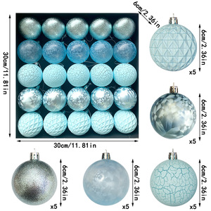 European Vintage Cracked <b>Plastic</b> Christmas Baubles Classic Hanging Ornaments For Hotel Window Xmas <b>Tree</b> Decor Wholesale - Product Image 2