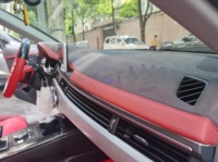 Kit de garnitures et panneaux de tableau de bord en cuir rouge et marron de luxe pour Audi A4L B9