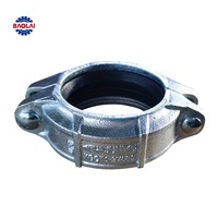 Raccord rainuré en fonte ductile flexible et rigide, galvanisé et peint en rouge (normes UL, FM, ASTM A536) pour réseau d'incendie