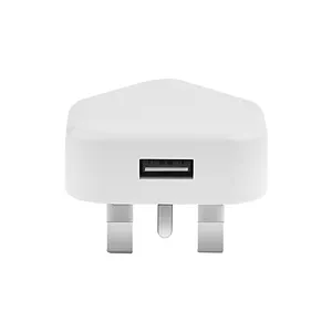 Adaptador usb de carregamento rápido, 5v 1a usb porta 3 pinos plugue uk carregador para iphone