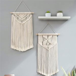 Mensola a Muro in Macrame Nera Appesa Nero Arte Animale Colorata Bambu Altri Decori Per La Casa Bagni Appendi Piante - Product Image 4