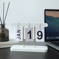 Calendrier perpétuel en bois créatif Art Déco avec vue de l'année, décoration de bureau à domicile, ornements