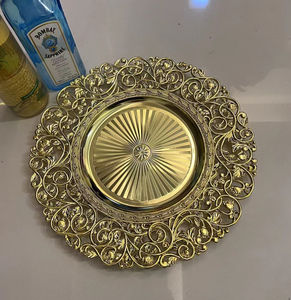 Decoración de la boda cargador placas al por mayor barato a granel boda al por mayor 33cm plato de plástico redondo - Product Image 1