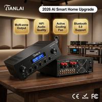 Mixer Amplifier Public Address ET-8050 dengan Tegangan Konstan 80W 4x50W, Bluetooth, USB untuk Sistem PA Audio Hub