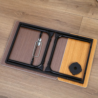 Bureau d'ordinateur portable pliable avec plateau inclinable réglable et porte-gobelet, table d'étude portable pour dortoir et chambre
