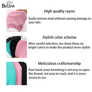 Kess <span class=keywords><strong>marocain</strong></span> en fibre de viscose avec logo personnalisé, gant de gommage de la peau du corps, de bain turc, de bain coréen, en soie - Product Image 4