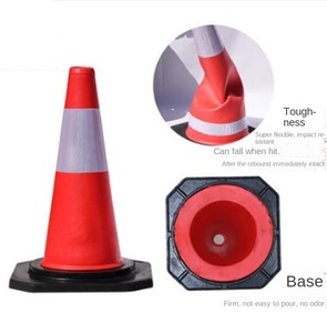 EVA Plastic Safety Traffic Road <strong>Cone</strong> 50cm High Reflective IP65 Protection Round Delineator Post Warning <strong>Cone</strong> - Product Image 4