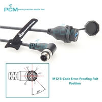 Cable de Programación con Conector USB a M12 Angular IP67 de 5 Pines con Código B, Compatible con Módulos de Diálogo de Procesos IFM EC9125 PDM360 NG